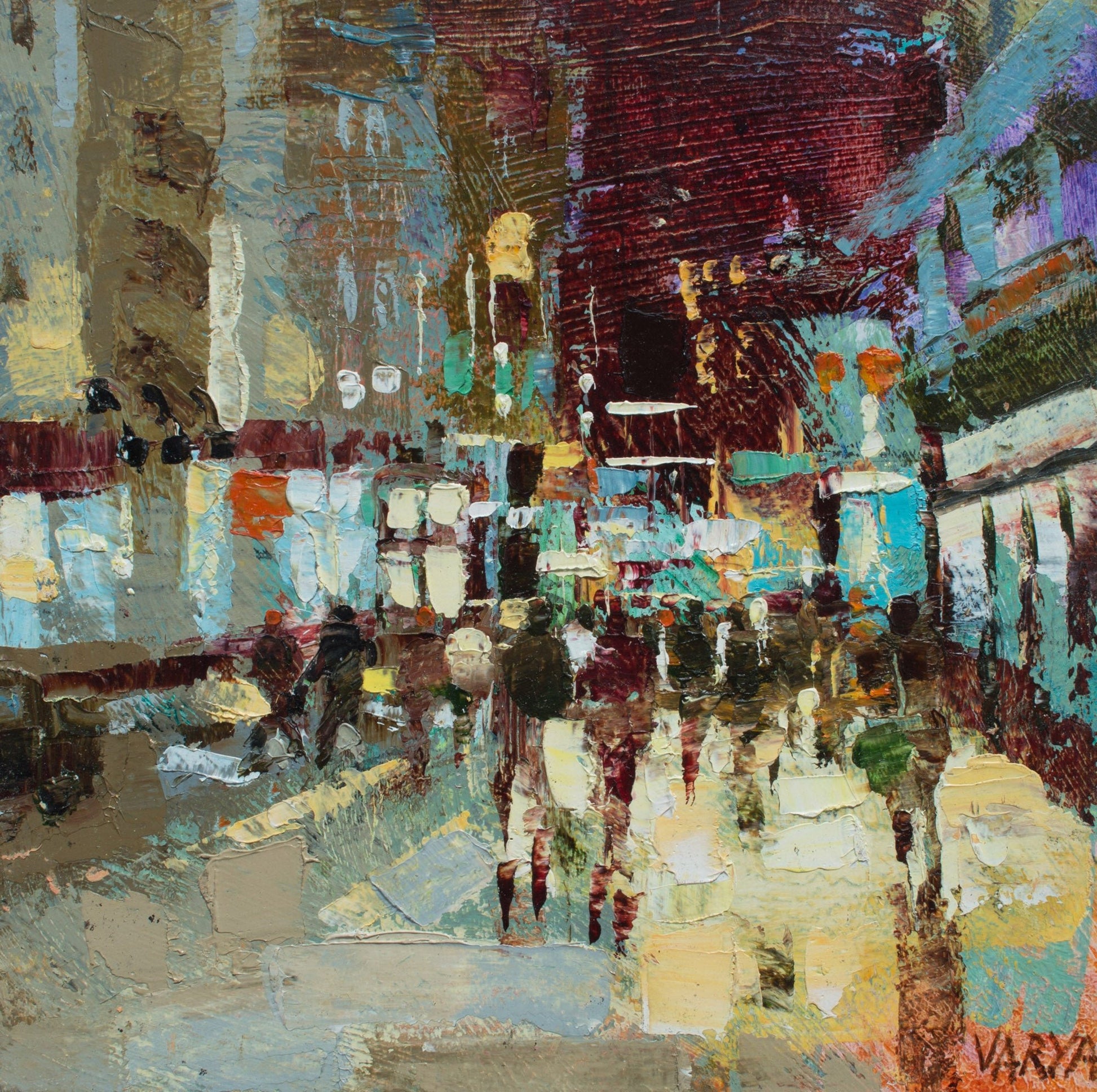 city light contemporary oil painting street scenes