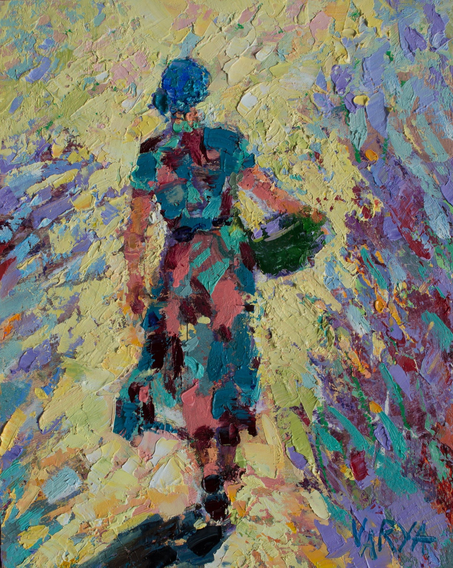 impressionist painting with a single figure of a woman