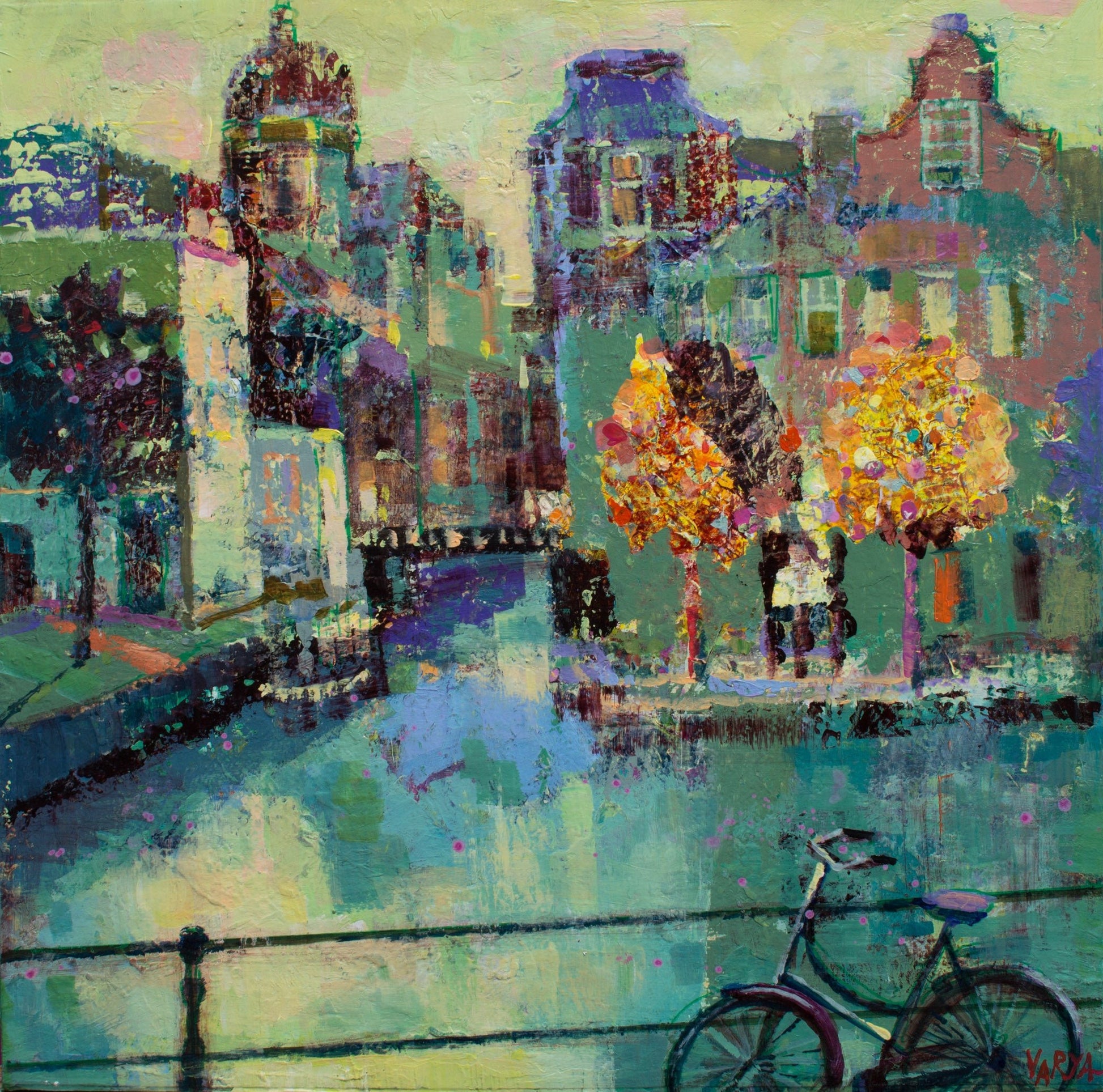 Amsterdam European city oil painting
